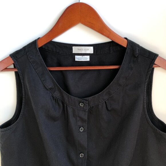 Van Heusen Cotton Button Down Shirt Black Size M - Picture 4 of 9